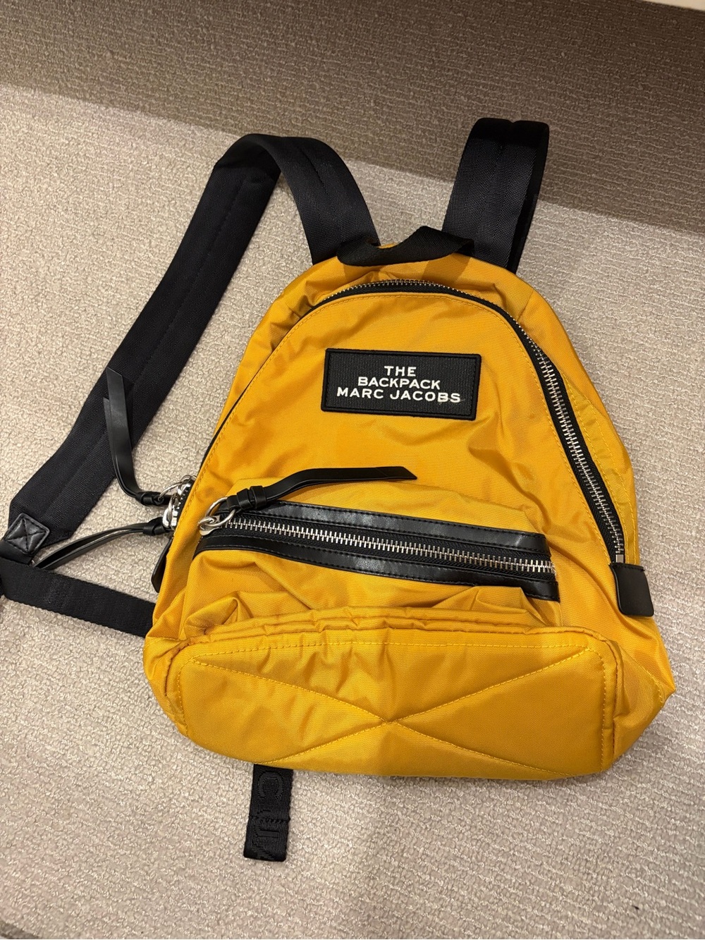 MARC JACOBS mustard yellow backpack